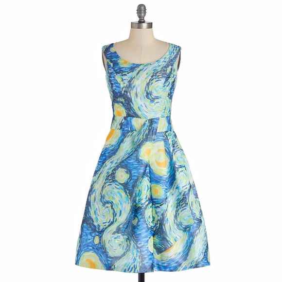 Modcloth Dresses & Skirts - NWOT Modcloth Geode Starry Night Art-To-Wear Dress